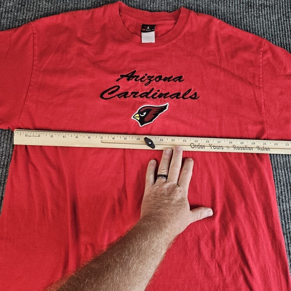Arizona Cardinals Shirt Mens XL Red NFL Football Embroidered Tee Hanes Beefy-T - Picture 7 of 12